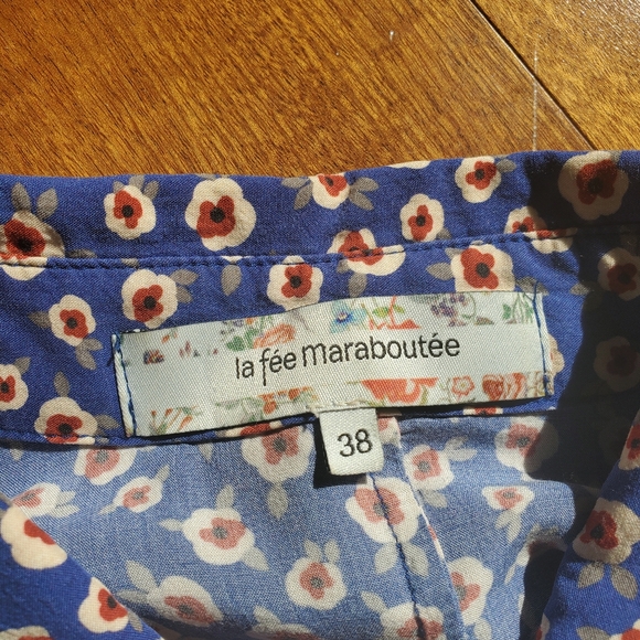La fée maraboutée viscose short sleeve shirt size 38 - Picture 2 of 4